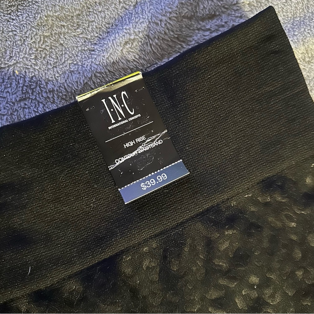 INC International Concepts Black Leopard Print High-Waisted Leggings - Picture 7 of 8